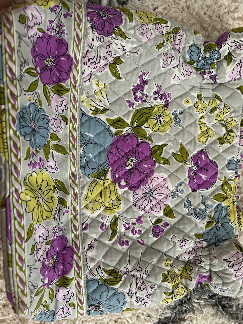 Vera Bradley Floral Quilted purse in Purple, Blue & Yellow